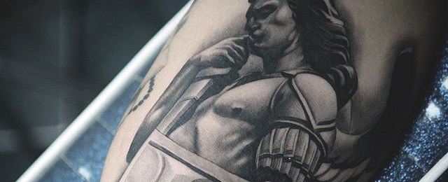 640x260 100 Guardian Angel Tattoos For Men - Kneeling Angel Sketch