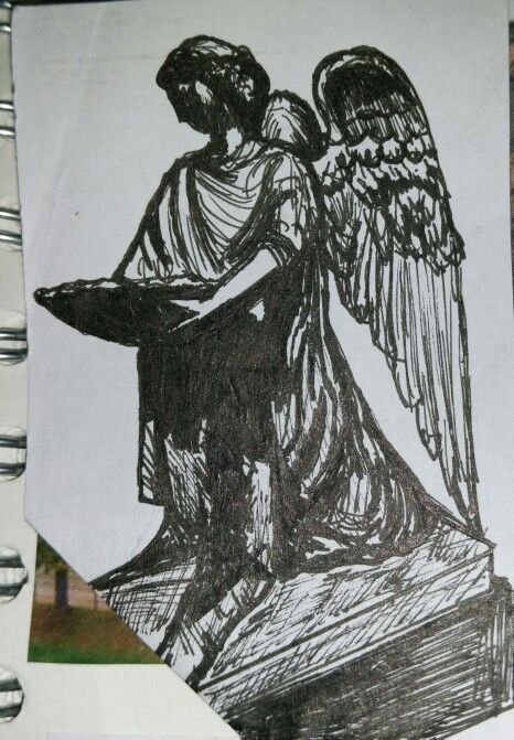 Kneeling Angel Sketch At Paintingvalley Com Explore Collection Of Kneeling Angel Sketch