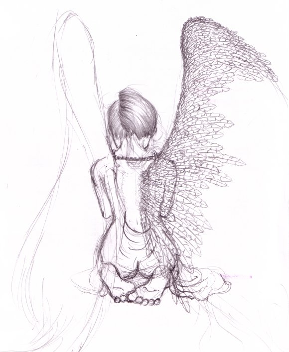 Kneeling Angel By Jessdoor - Kneeling Angel Sketch. 