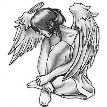 355x355 Weeping Angel - Kneeling Angel Sketch