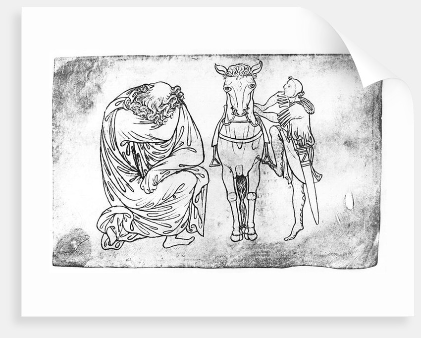 850x682 Man Seated, Knight Mounting His Horse Posters Amp Prints By Villard - Knight On Horse Sketch