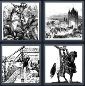 297x300 4 Pics 1 Word Answer For Knight, Castle, Battle, Horse - Knight On Horse Sketch