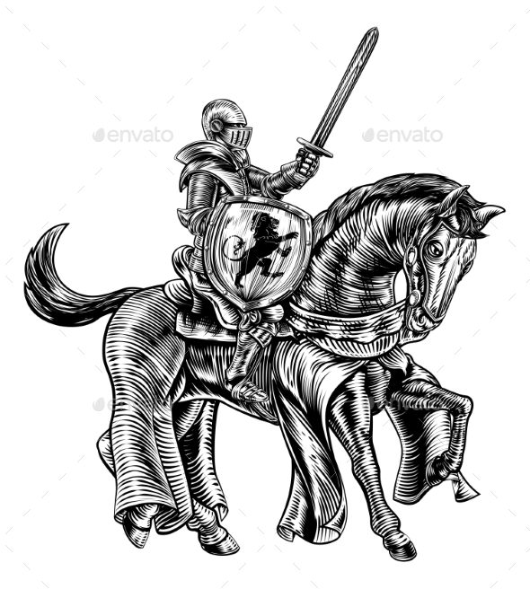 Knight On Horse Sketch at PaintingValley.com | Explore collection of ...