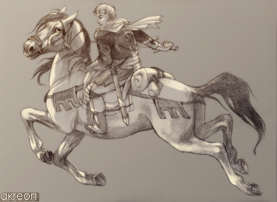 900x655 Knight - Knight On Horse Sketch