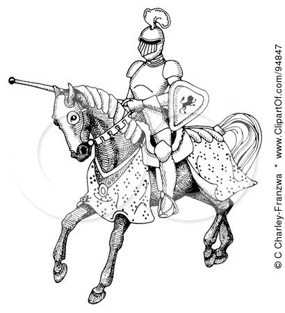 410x450 Knight On Horse Drawing For Baby Knight, Medieval - Knight On Horse Sketch