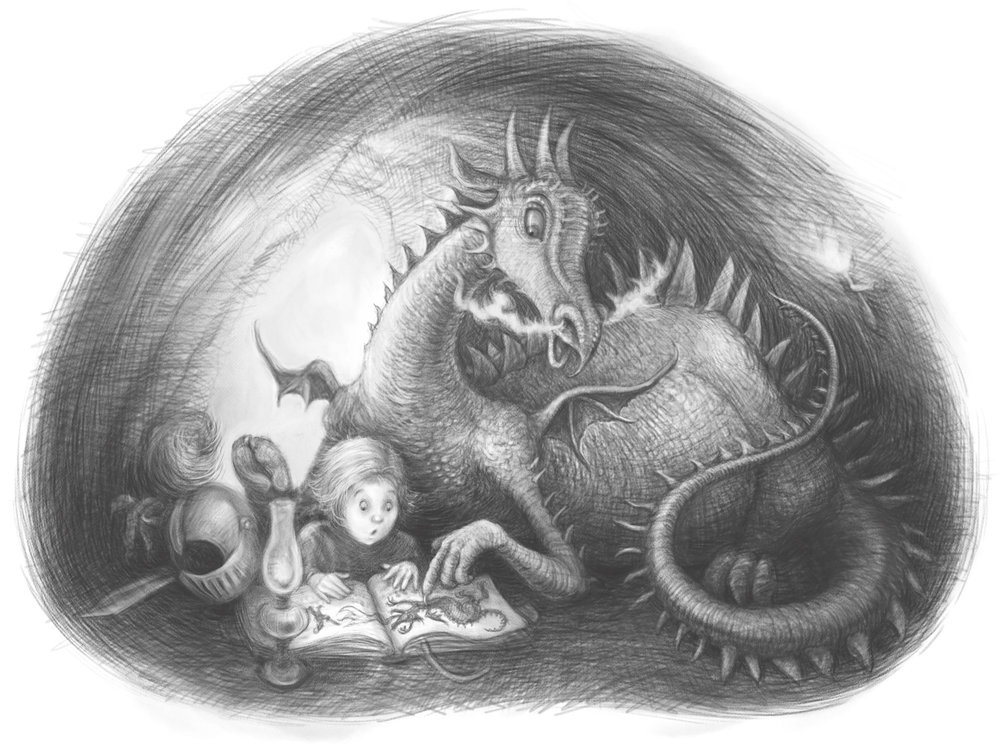 1000x746 Dragon And Knight Sketch Marjorie Crosby Fairall - Knight Sketch