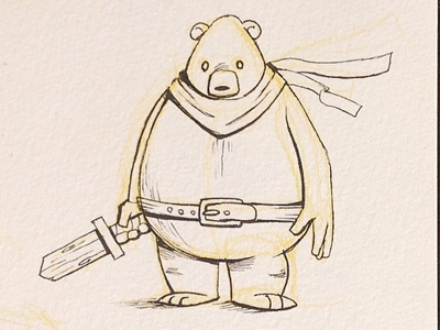 400x300 Bear Knight Sketch By Dave Armstrong - Knight Sketch