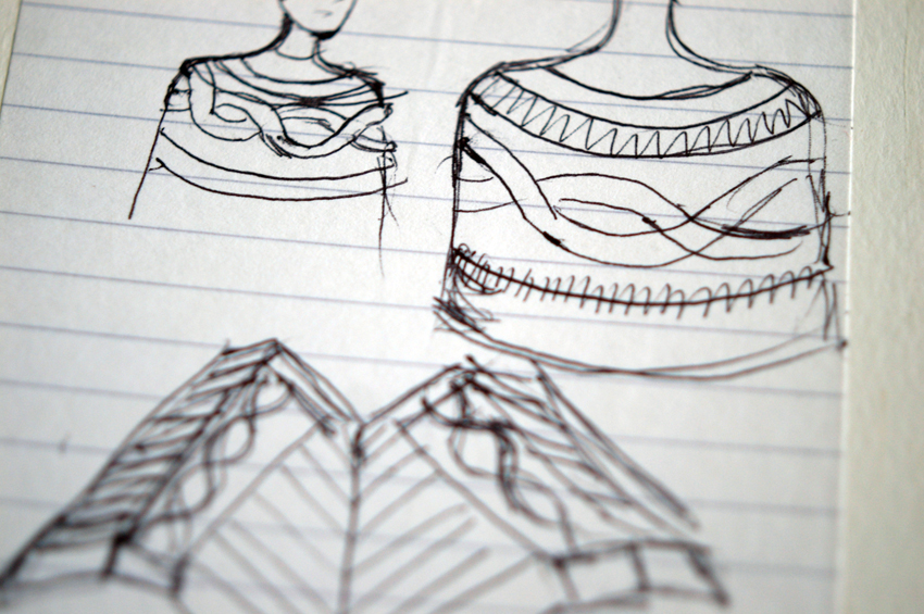 850x565 Illustrating Knitting Kate Davies Designs - Knitting Sketch