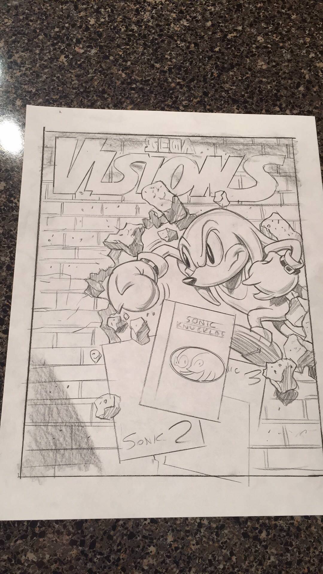 1080x1920 Knuckles Sega Visions Cover Sketch Private Sale Not Mine. - Knuckles Sketch