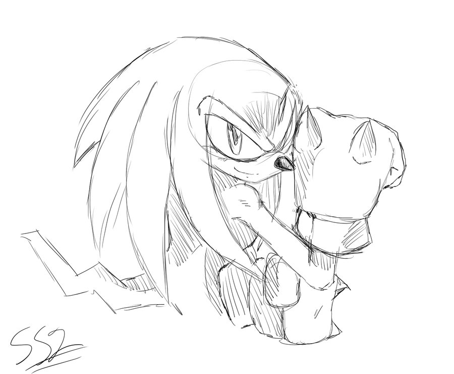 900x740 Knuckles Sketch By Ss2sonic - Knuckles Sketch