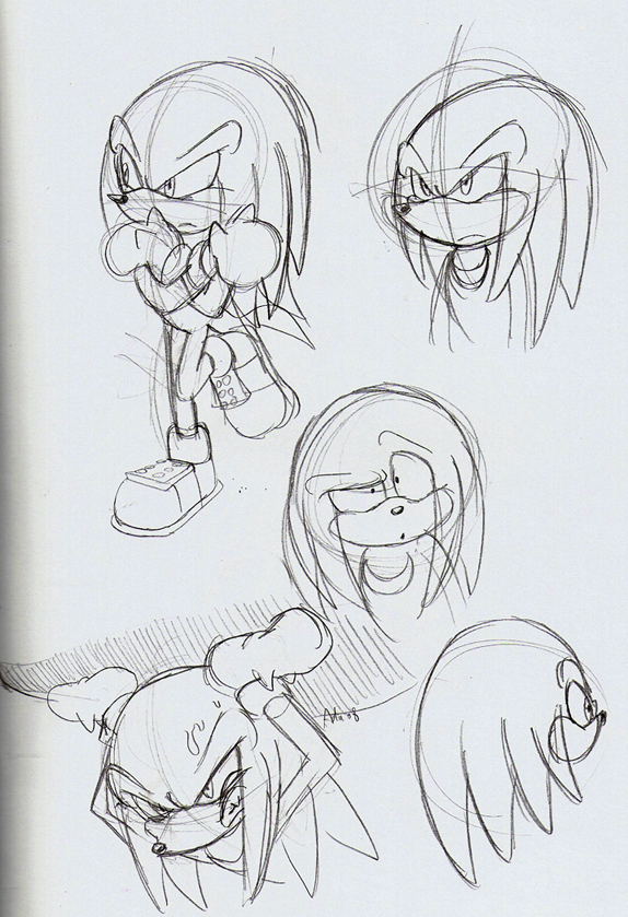 574x839 Knuckles The Echidna Sketches By Thepandamis - Knuckles Sketch