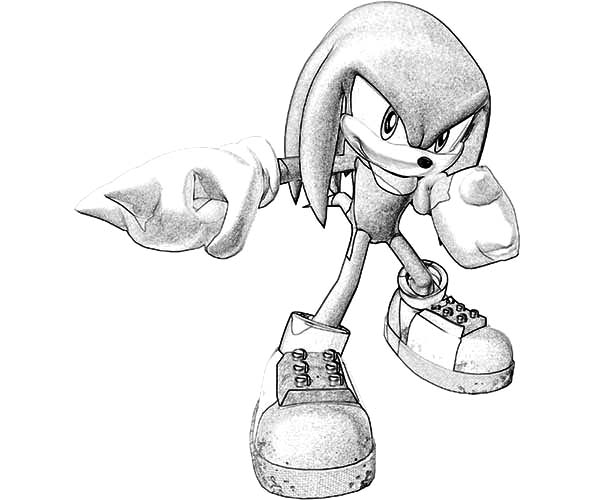 600x500 Pencil Sketch Knuckles Coloring Pages - Knuckles Sketch