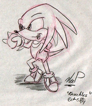 302x346 Sanctuary Fanart - Knuckles Sketch