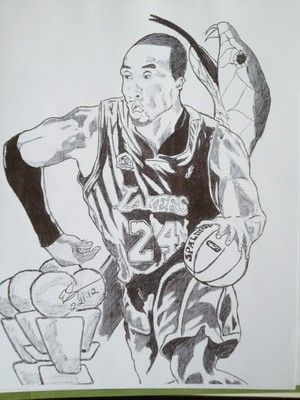 300x400 Illustration Drawing Picture Art Sports Basketball Kobe Bryant - Kobe Sketch