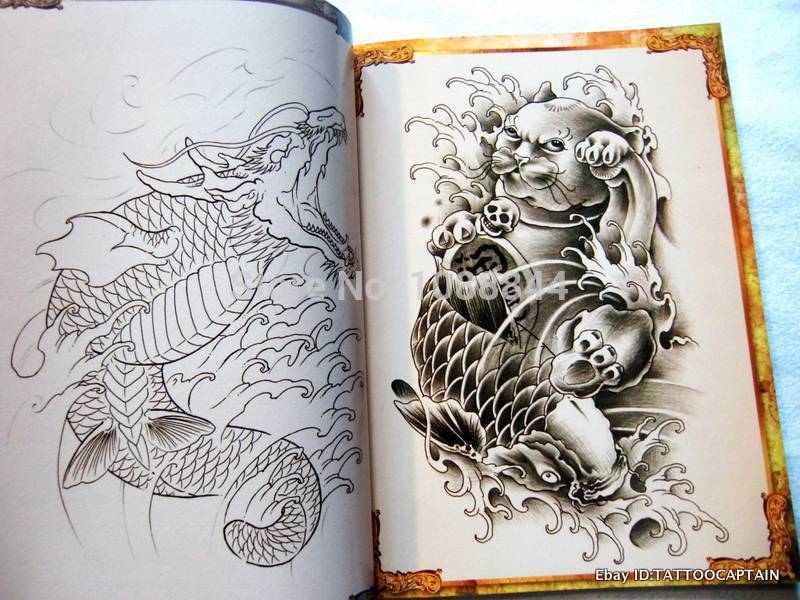 800x600 Wholesale China Style Tattoo Flsh Book Hannya Skull Ghost Buddha - Koi Dragon Sketch