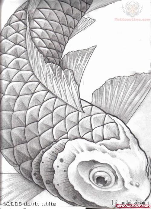 500x690 Koi Fish Tattoo Sketch Tattoo - Koi Fish Sketch