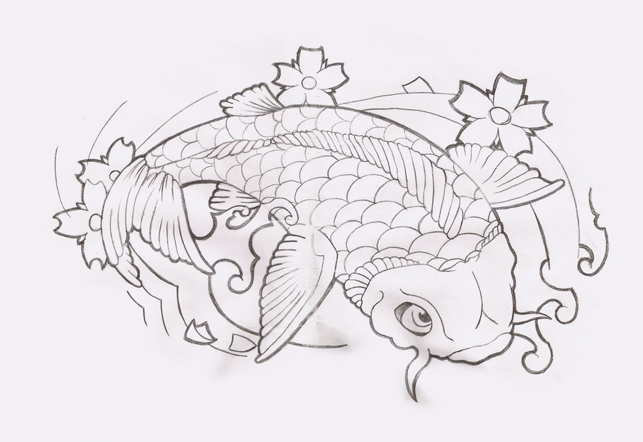 900x619 Zodiac Tattoo Designs There Is Only Here Koi Fish Tattoo Designs - Koi Fish Sketch