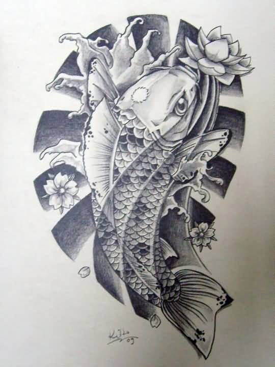 Koi Fish Tattoo Sketch at PaintingValley.com | Explore collection of ...