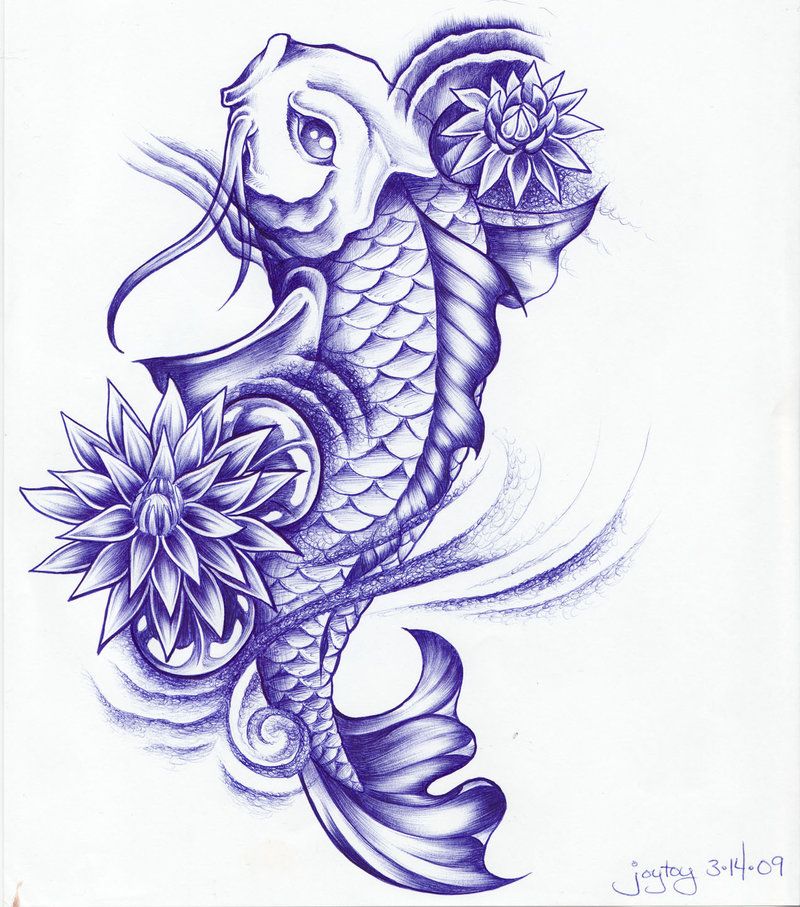 800x907 Koi Fish Tattoo Sketch Ball Point Koi And Lotus By Joytoy Ink - Koi Fish Tattoo Sketch