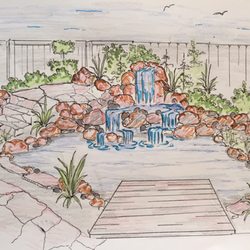250x250 Ximenez Waterfalls And Fish Pond Services - Koi Pond Sketch