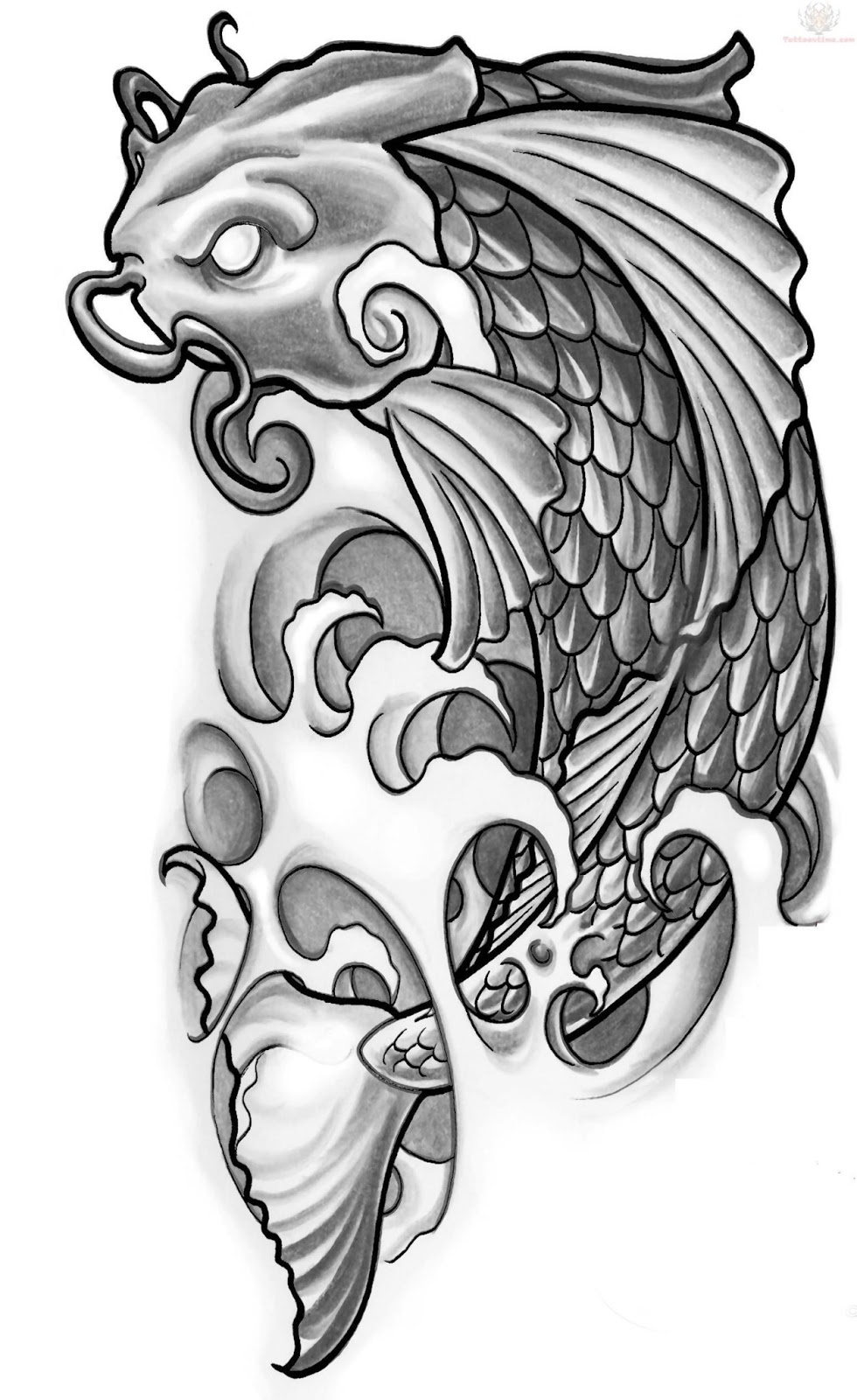 980x1600 Japanese Tattoos Koi Tattoo Design - Koi Sketch Tattoo