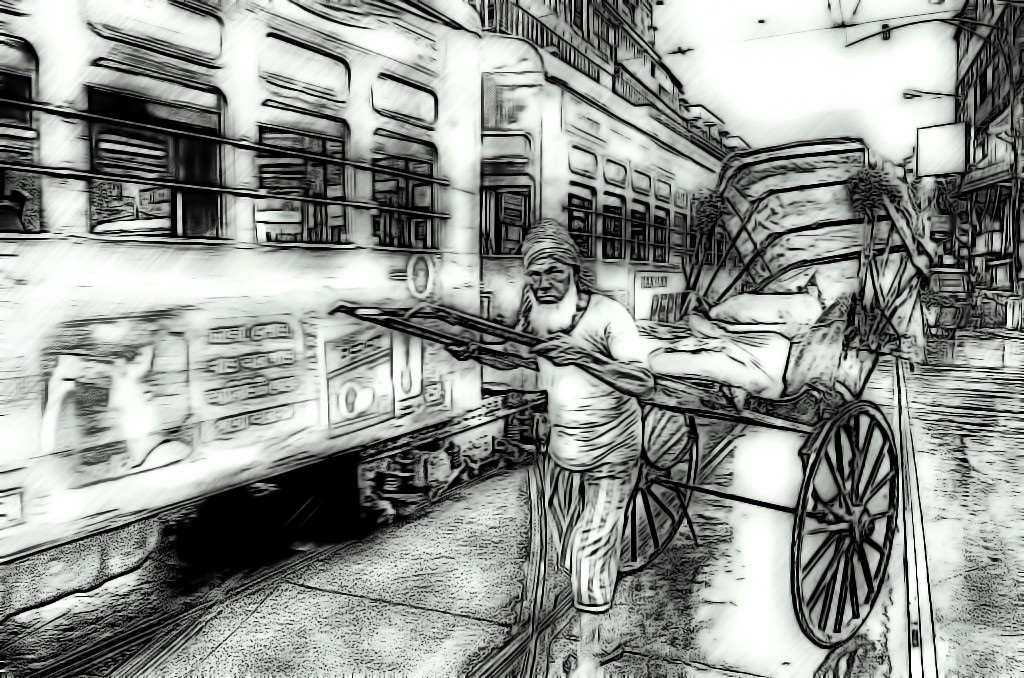 1024x678 Sketch Of Calcutta ( Kolkata ) Frame From Street - Kolkata Sketch