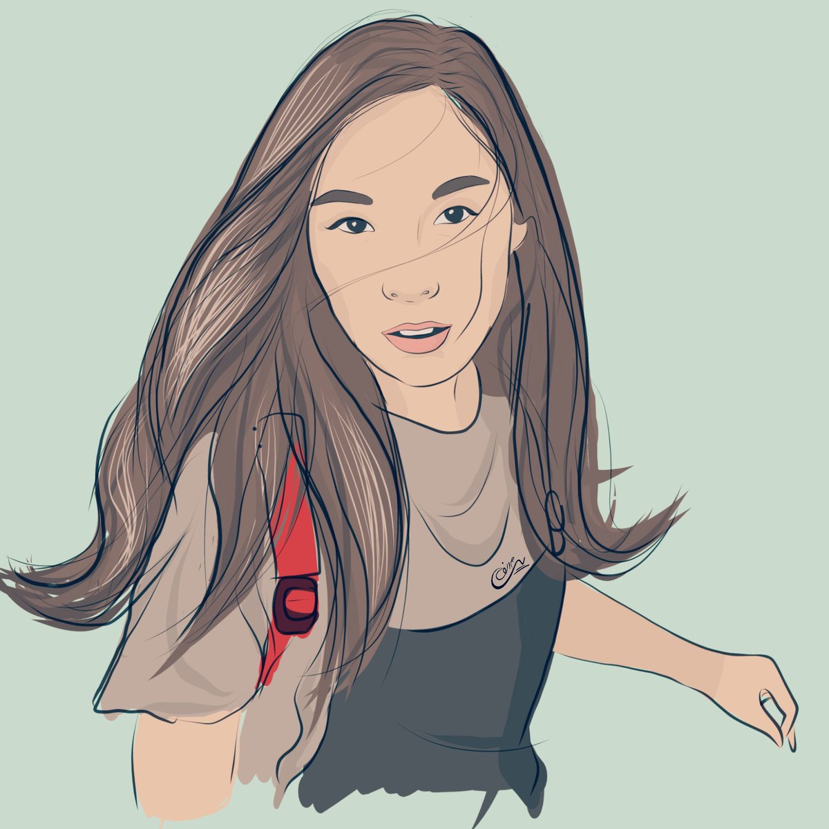 1200x1200 Sisi On Twitter My Best Korean Friend - Korean Girl Sketch