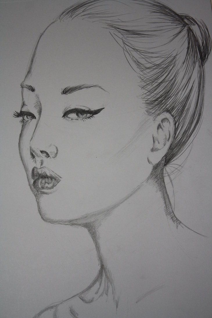 730x1095 Korean Girl Sketch - Korean Girl Sketch