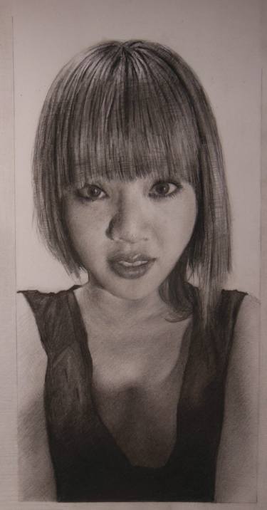 375x716 Asian Girl Drawing By Christopher Lopresti Saatchi Art - Korean Girl Sketch