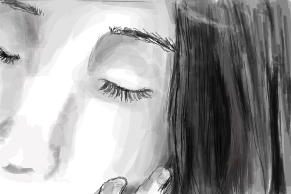 600x400 Korean Sketch A Black White Speedpaint Drawing By Artistwings - Korean Sketch