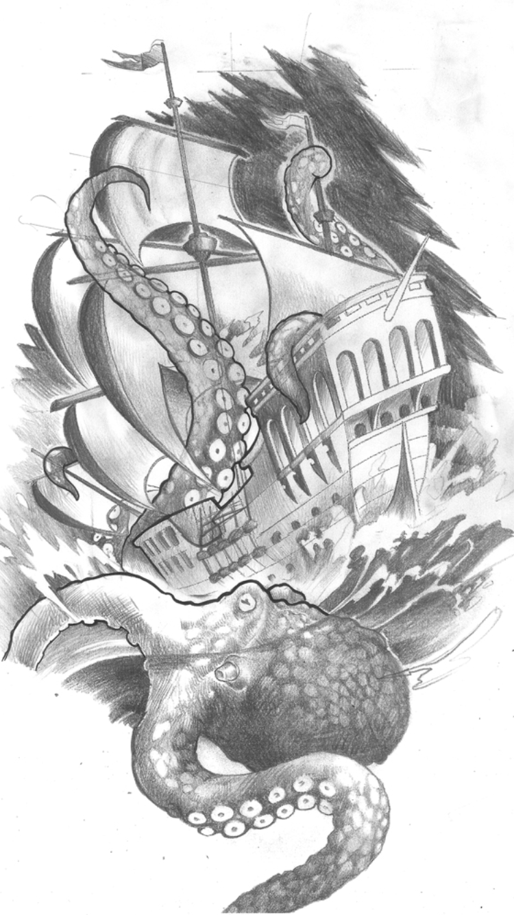 Kraken Sketch at PaintingValley.com | Explore collection ...