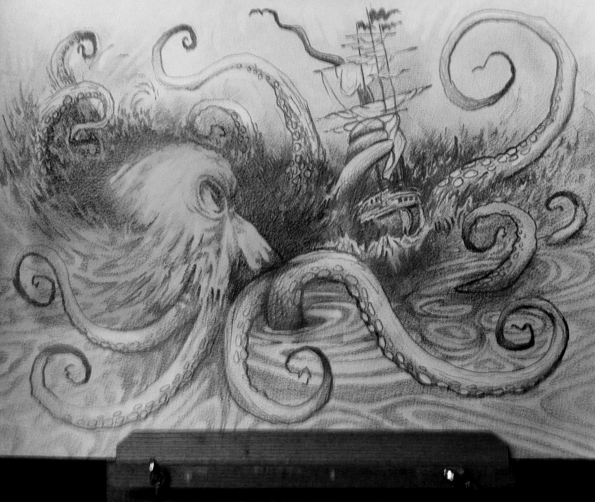 Kraken Sketch at PaintingValley.com | Explore collection of Kraken Sketch