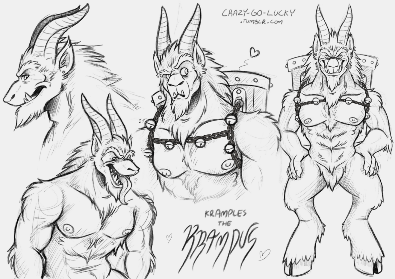 1280x905 Krampus Scribbles By Crazy Go Lucky - Krampus Sketch