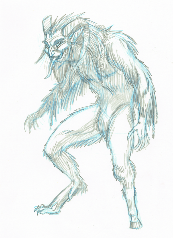 607x833 Krampus Sketch By Schlach Uffn Kopp - Krampus Sketch