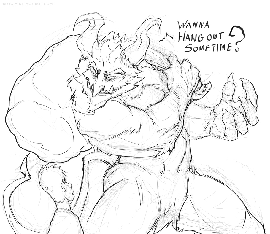 910x789 Merry Krampus! Drawing In Circles - Krampus Sketch