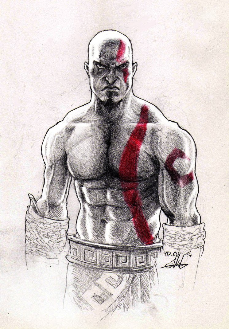 746x1071 Kratos Sketch By Muhammedfeyyaz - Kratos Sketch