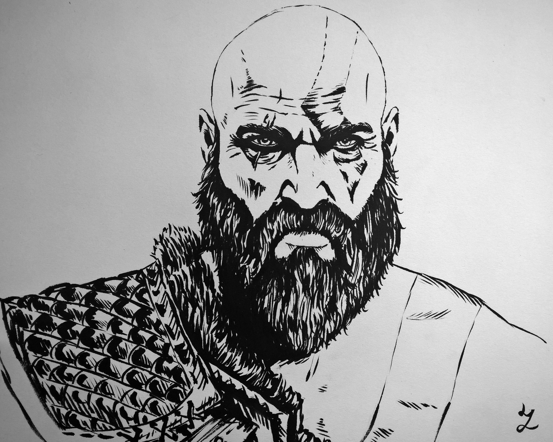 kratos skin color before white