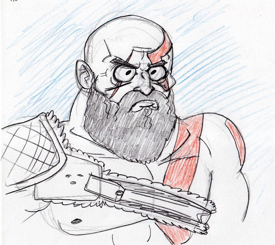 948x844 Sketch Papa Kratos By Supercoloroid On Newgrounds - Kratos Sketch