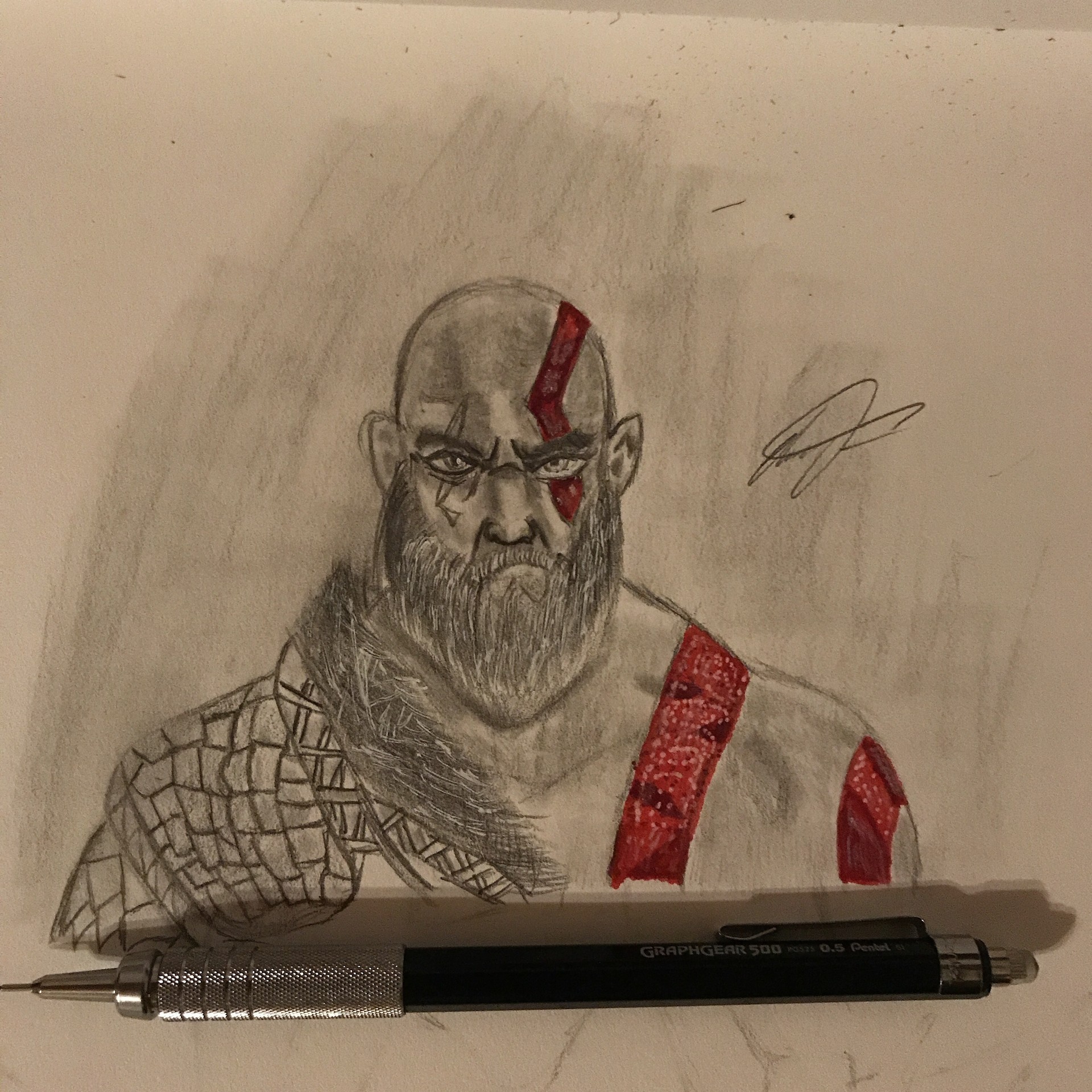 1920x1920 Charlie Fernandez - Kratos Sketch