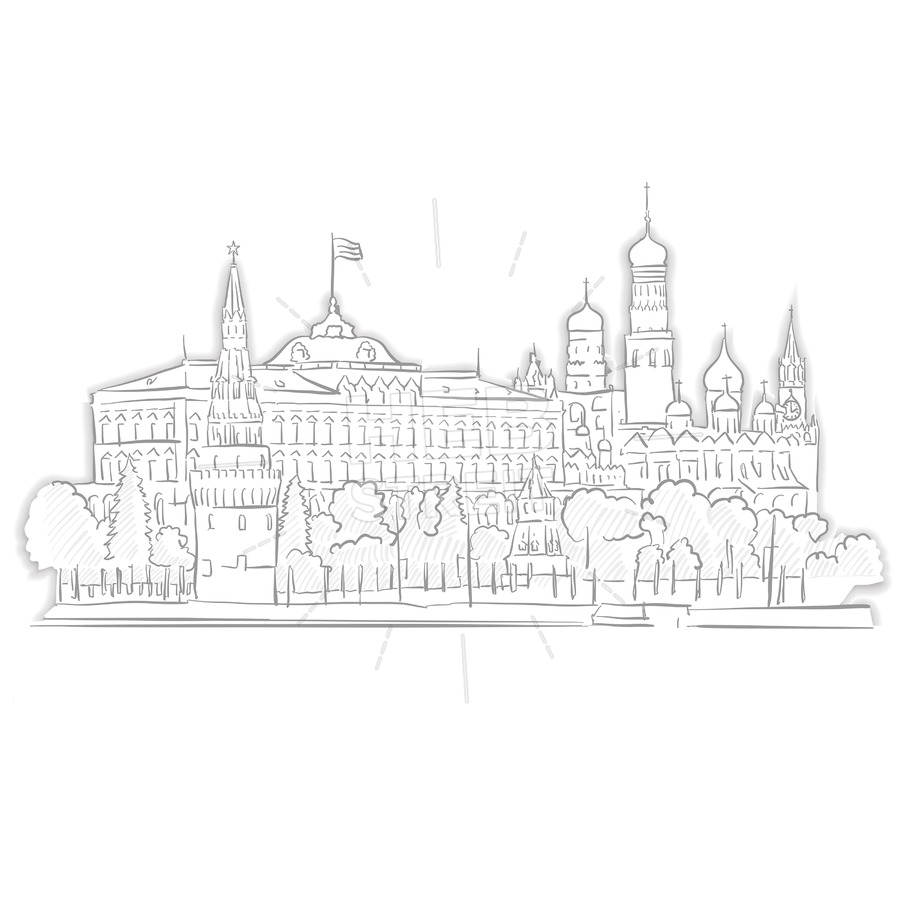 Кремль контурное изображение