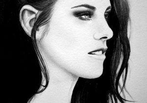 300x210 Kristen Stewart Coloured Pencil Sketch Taylor Swift Pencil - Kristen Stewart Sketch