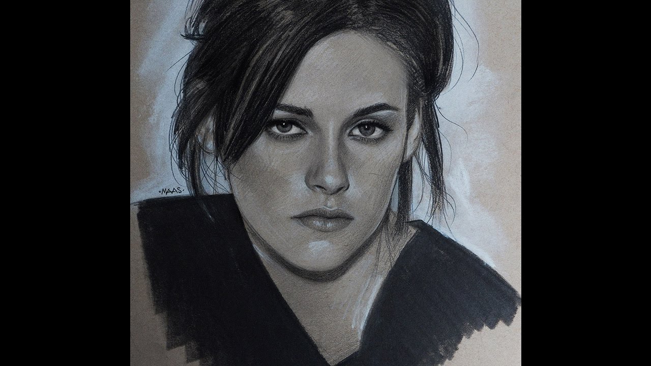 1280x720 Kristen Stewart Speed Drawing Twilight Sketch - Kristen Stewart Sketch