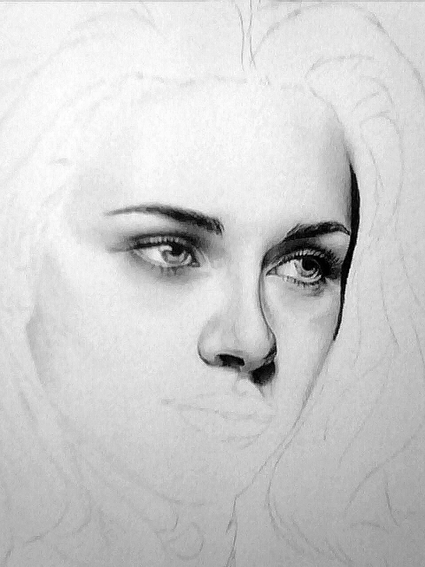 600x800 Kristen Stewart Wip 1 By Newtonnovena - Kristen Stewart Sketch