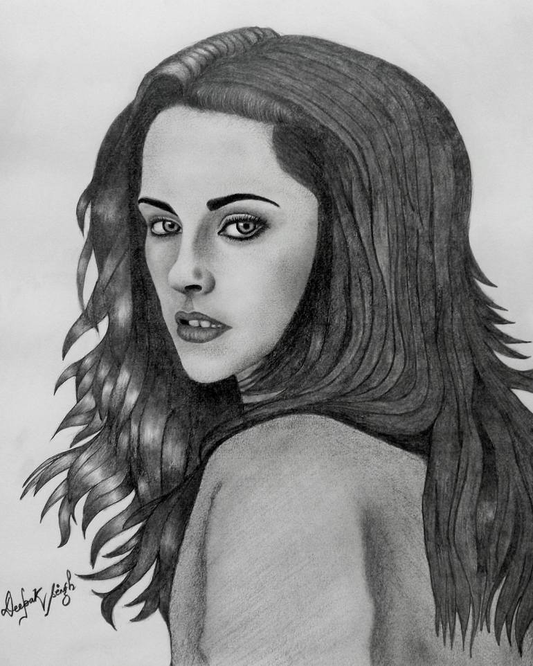 770x962 Sketch Of Kristen Stewart Drawing By Deepak Singh Saatchi Art - Kristen Stewart Sketch