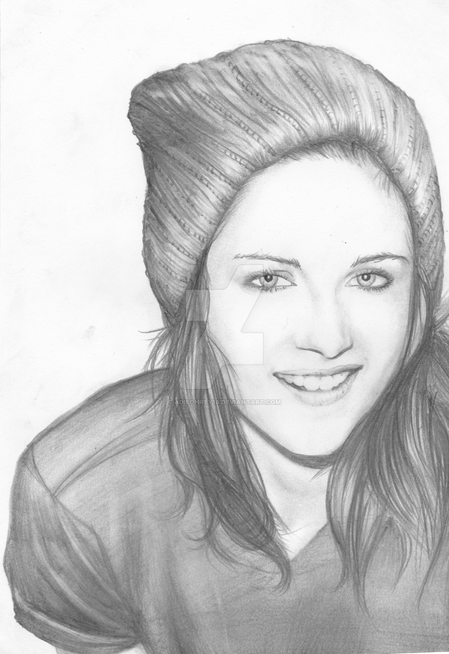 900x1310 Kristen Stewart Beanie By Adilohrey18 - Kristen Stewart Sketch