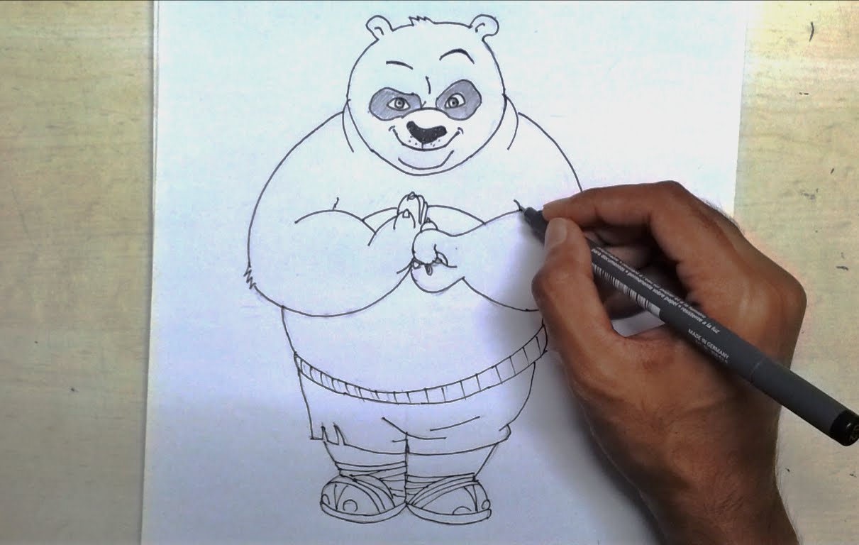 1211x768 How To Draw Kung Fu Panda (Step By Step) - Kung Fu Panda Sketch