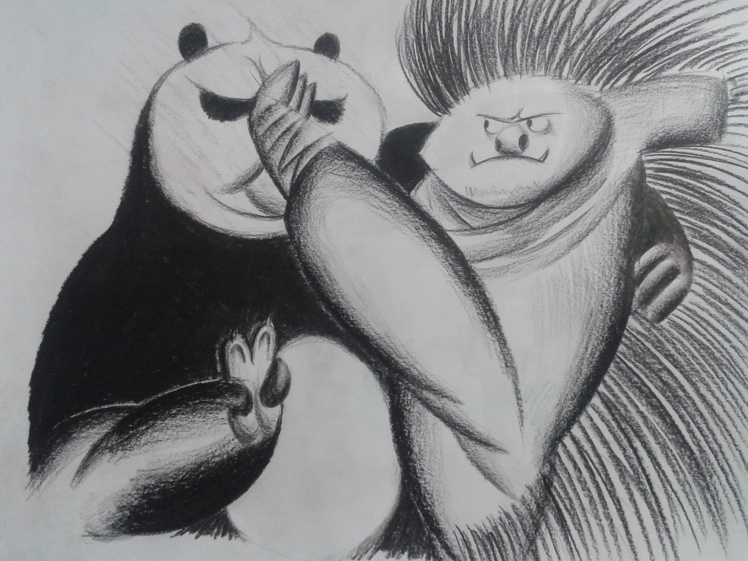 2560x1920 Kung Fu Panda 3 Master Porcupine And Po Sketch Speed Drawing - Kung Fu Sketch