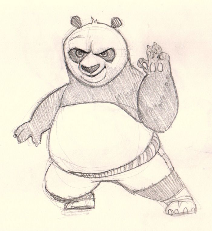 700x762 How To Draw Kung Fu Panda Po Digital Painting And Drawing Video - Kung Fu Sketch