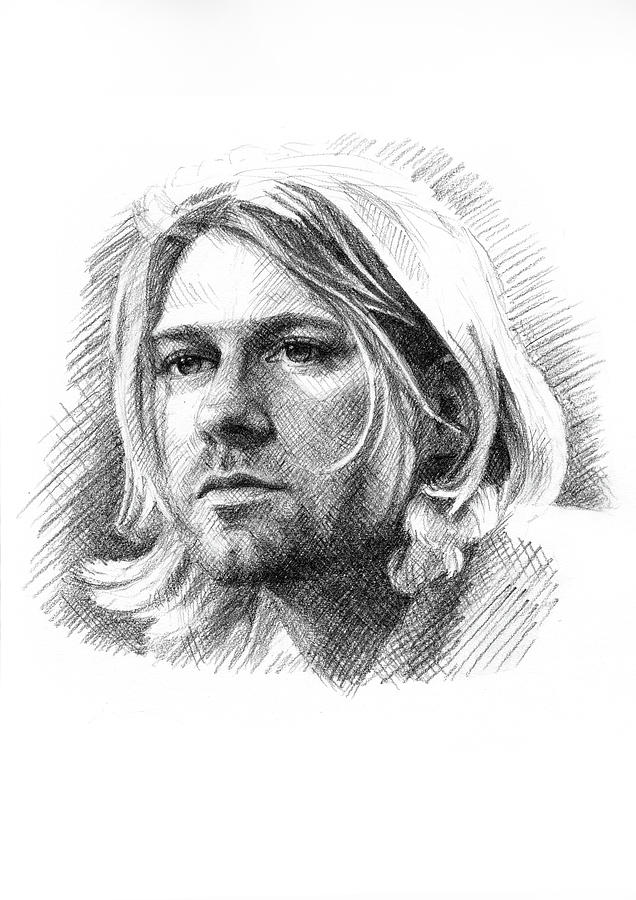 636x900 Kurt Cobain Drawing By Jason Reisig - Kurt Cobain Sketch