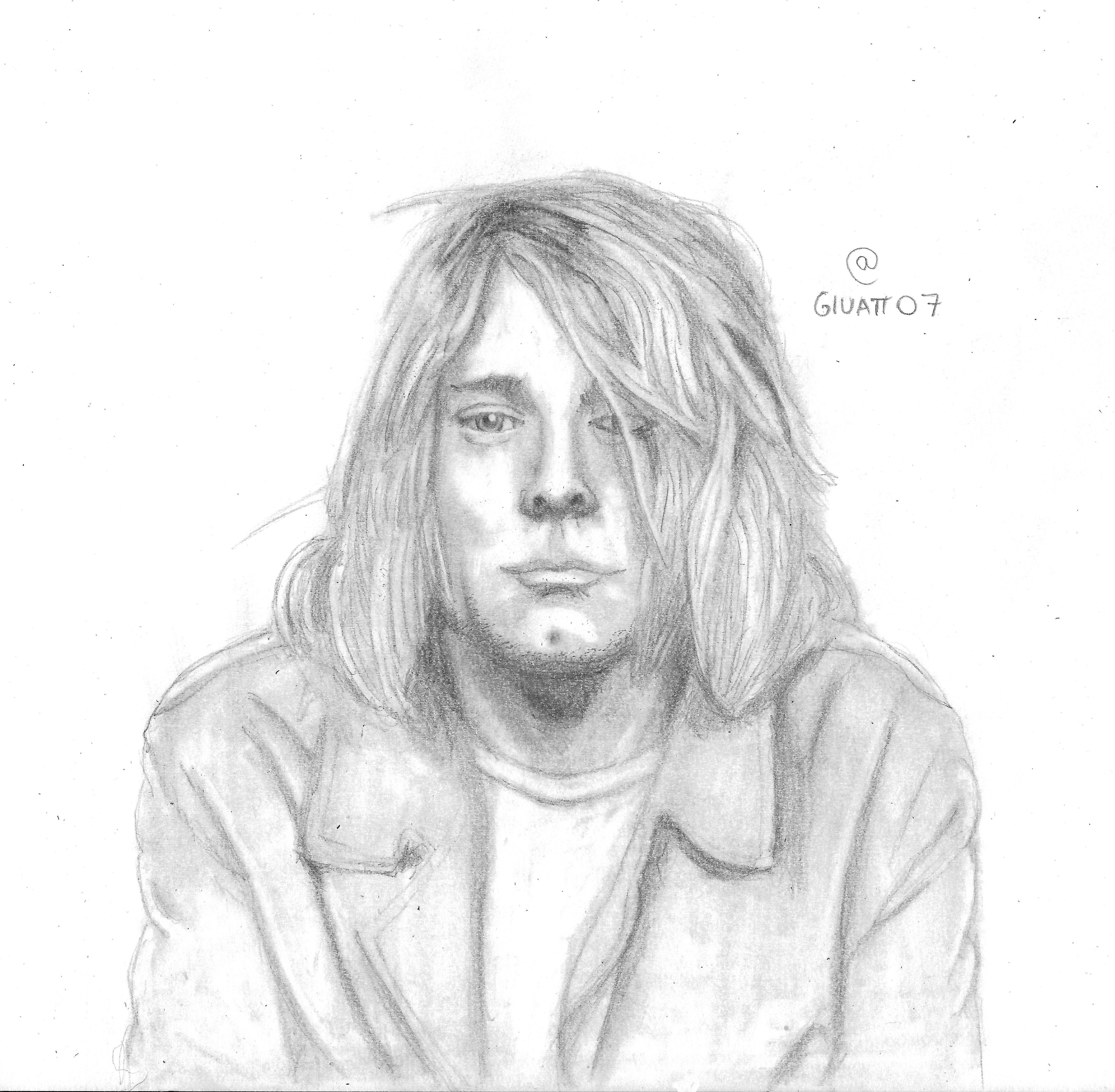 4950x4848 Kurt Cobain Portrait Sketch Drawing Steemit - Kurt Cobain Sketch